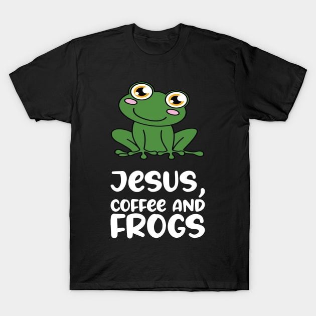 Jesus Coffee And Frogs T-Shirt by MzumO